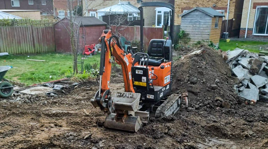 Mini Digger Hire with Driver